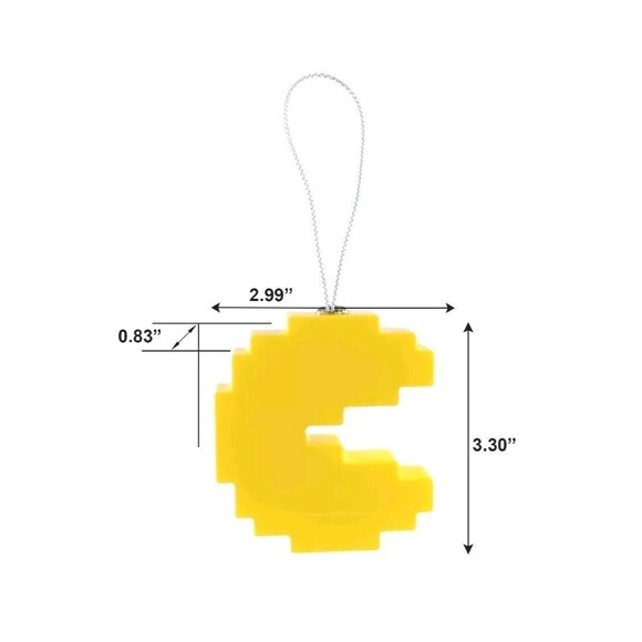 2024 Pixel Mr. Pacman Novelty Christmas Tree Decoupage Plastic RUZ Ornament NEW - Picture 6 of 8